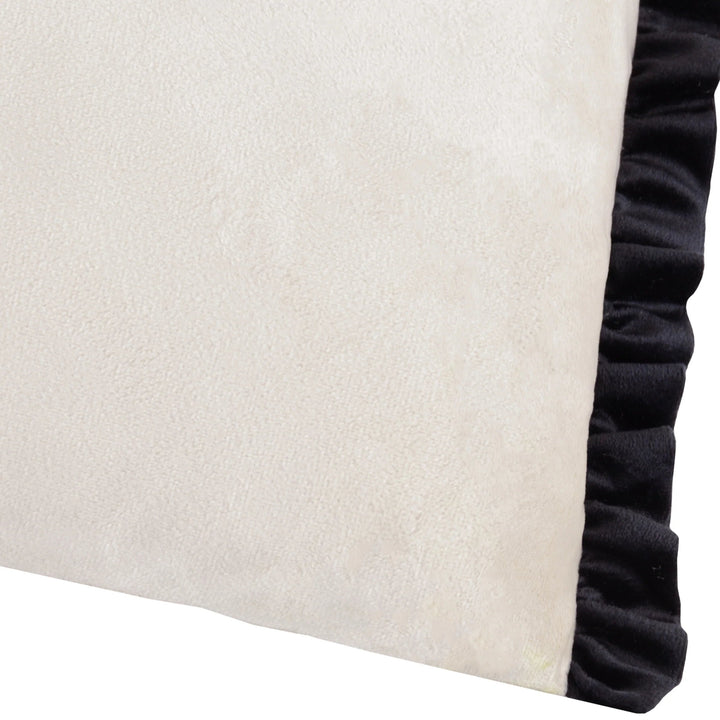 Tilly Velvet Cushion Lace/Black 30x50 - Abbey Furniture - Home & Interiors