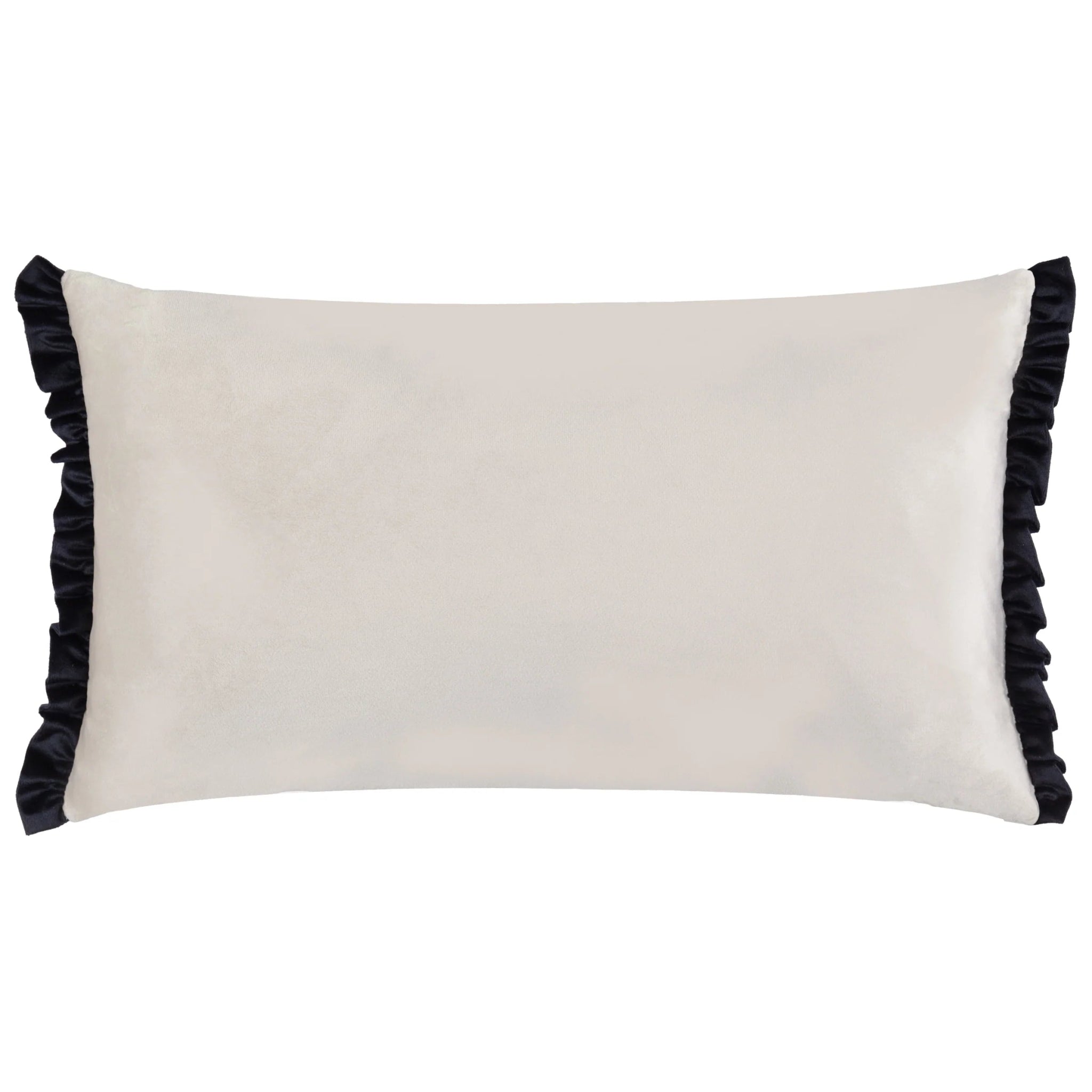 Tilly Velvet Cushion Lace/Black 30x50 - Abbey Furniture - Home & Interiors