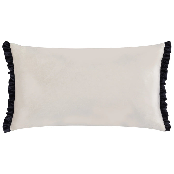 Tilly Velvet Cushion Lace/Black 30x50 - Abbey Furniture - Home & Interiors