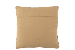 Ochre/Brown Square Cotton Cushion