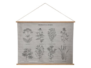 Canvas for hanging w. herbs
