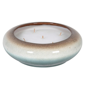 Beige & Blue Ombre Glazed Candle