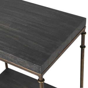 Brass/Mango Wood Side Table