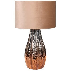 Ceramic Bronze Ombre Lamp with Velvet Shade