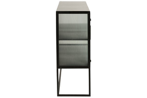 Cabinet with Glass Doors on a Metal Black Frame