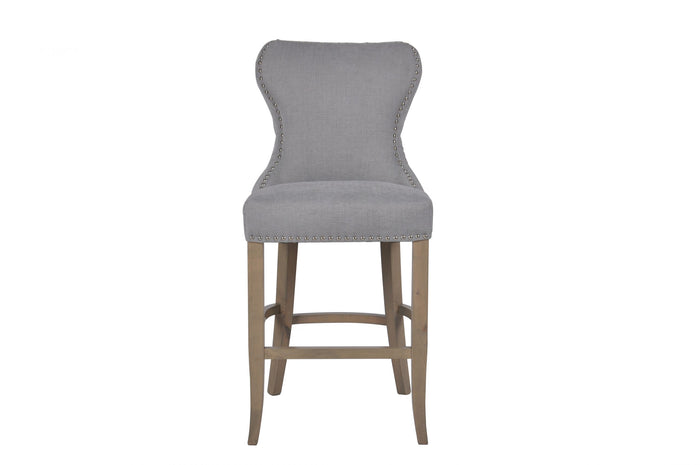 Gibson Grey Buttoned Back Bar Stool