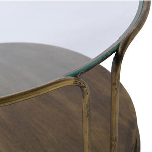 Glass and Iron Round Coffee Table