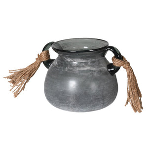 Grey Glass Urn Vase