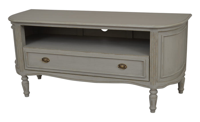 Vintage TV Unit - Grey with Gold Distress