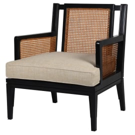 Black Kensington Chair with Rattan
