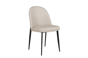 Penelope Leather Dining Chair - Taupe Cream