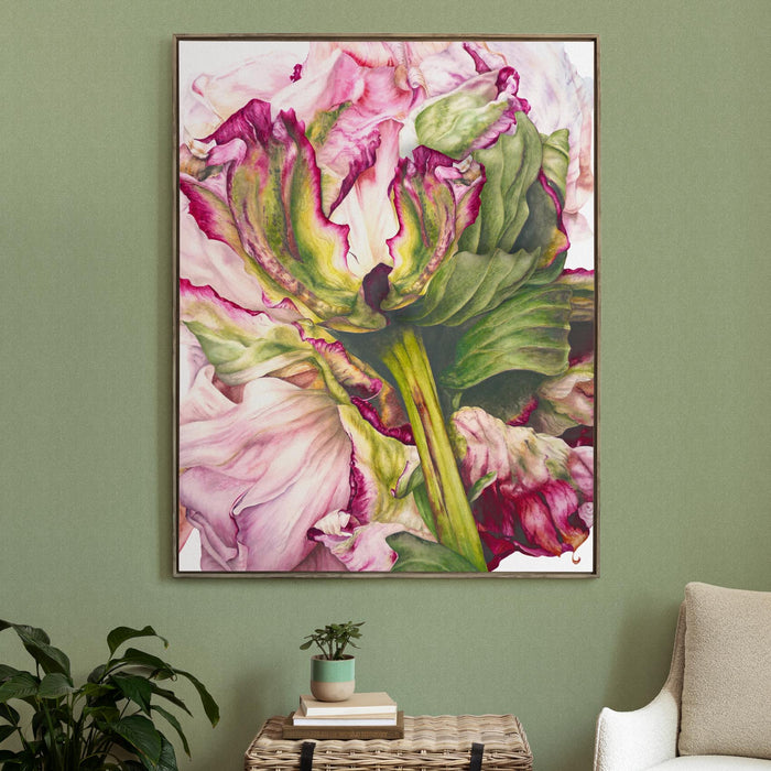 Marie Burke-Heligan Fuchsia Linen Framed Canvas