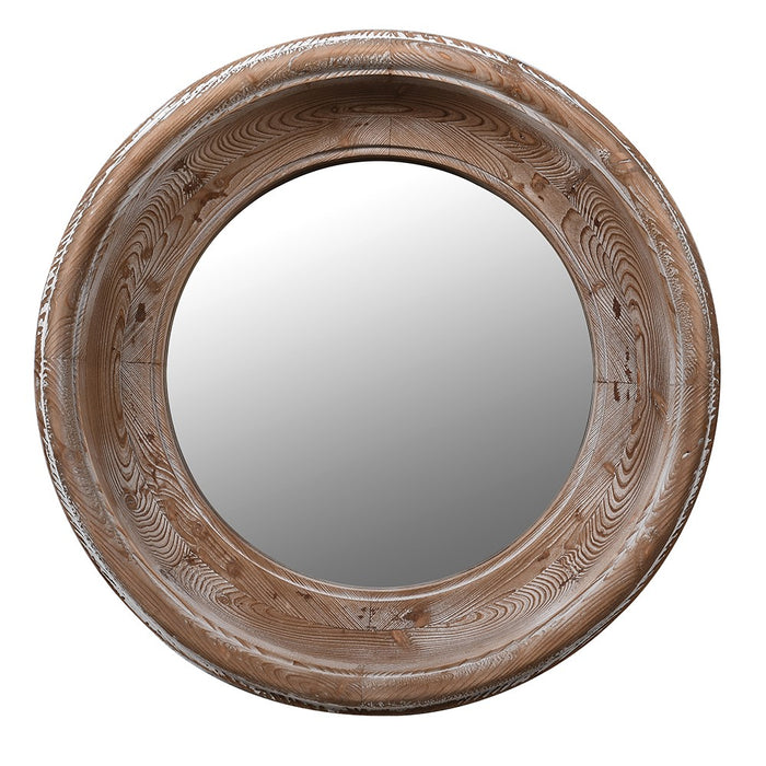 Emma Round Wooden Mirror