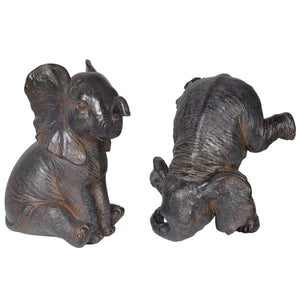 Set of 2 Playing Elephant Ornaments