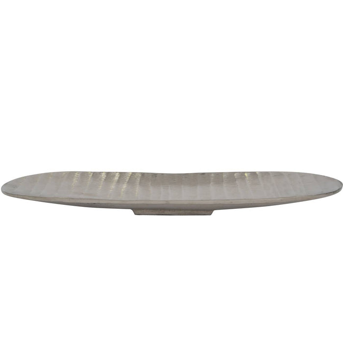 Iconic Ripples Silver Aluminium Elliptical Platter