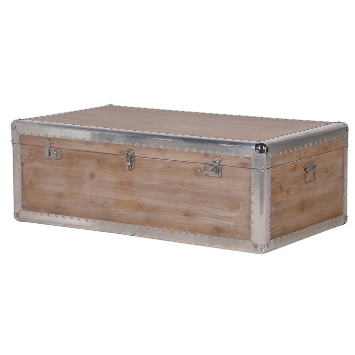 Silver Trim Studded Trunk Coffee Table