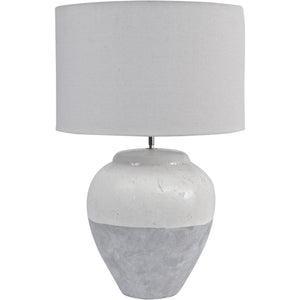 Skyline Grey Porcelain Table Lamp and Shade
