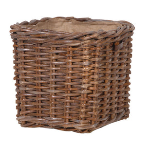 Square Brown Log Basket