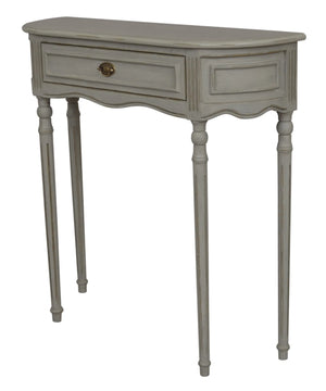 Vintage 1 Drawer Console Table – Grey with Gold Distress