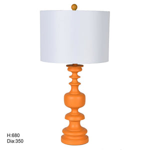 Orange Turned Lamp