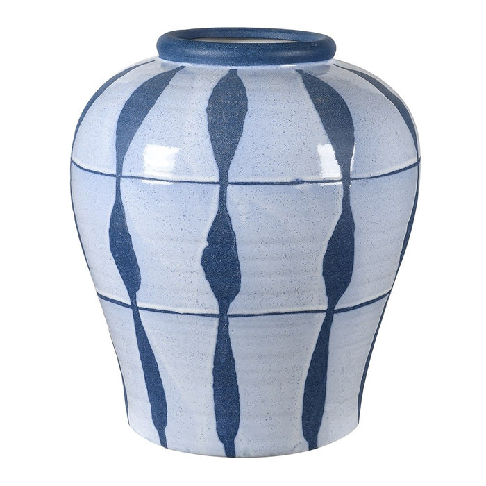 Sorento Blue White Diamond Vase