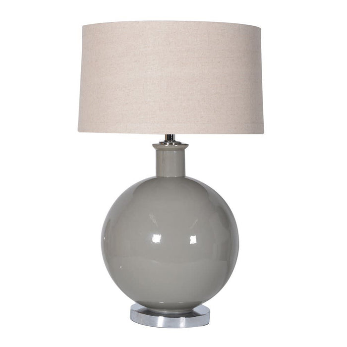 Ceramic Ball Lamp with Beige Shade